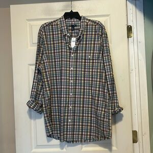 GAP Long Sleeve Button Down Shirt Size XL Slim Fit NWT Men’s Multicolor
